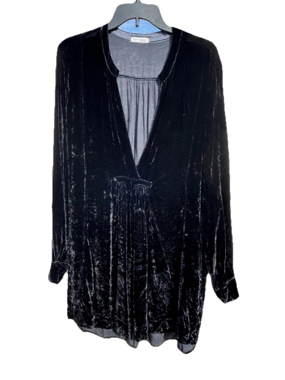 Free People x CP Shades Jacey Velvet Tunic Dress Black Size Large Silk Blend